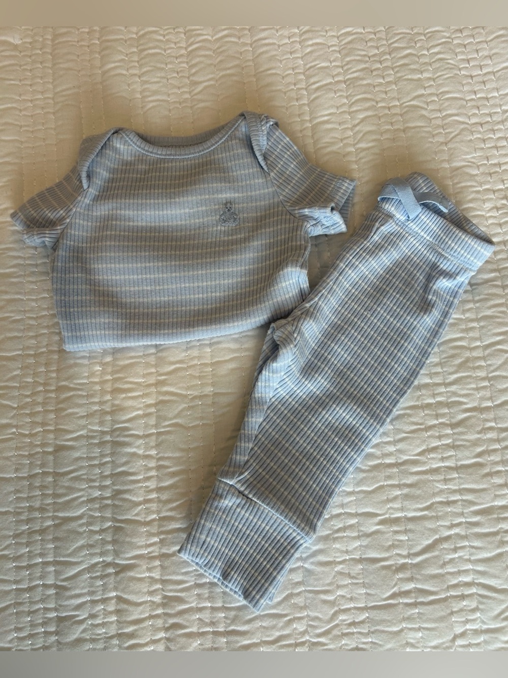 Baby Boy babyGap Short Sleeve Grow with Me Ribbed Outfit Size 0-3 Mos